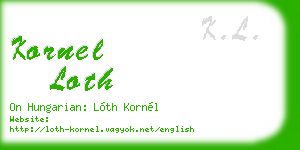 kornel loth business card