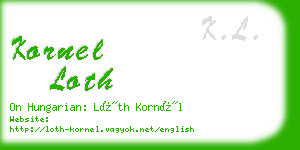 kornel loth business card